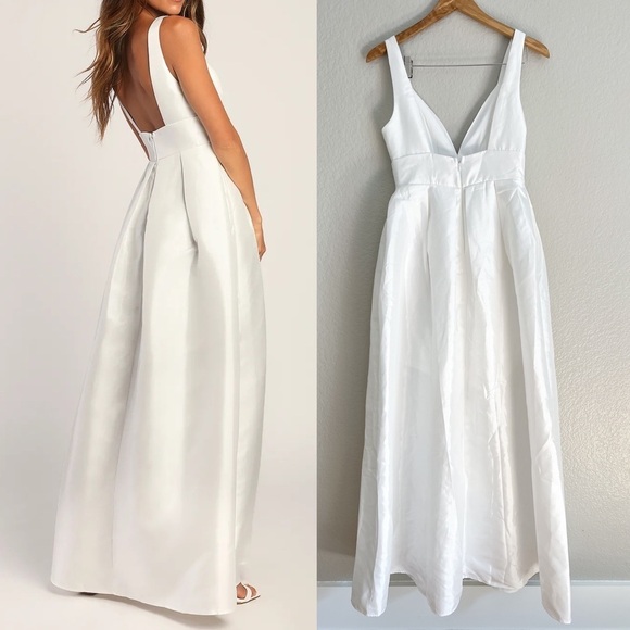 NWOT Ready For Romance Ivory Sleeveless Maxi Dress With Pockets - Picture 3 of 9